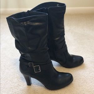 Mickey Black heeled boots
